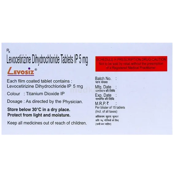 levosiz 5mg tablet 15's